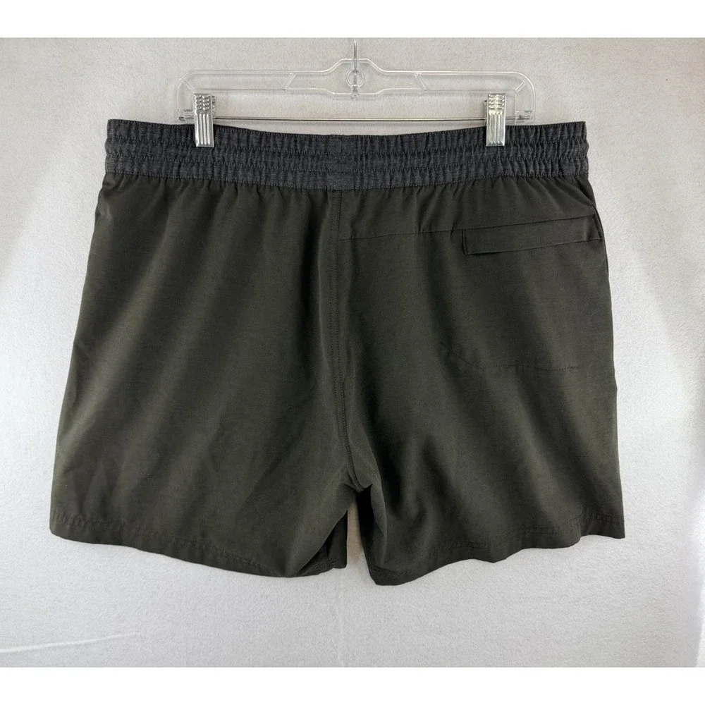 prAna Performance Slope Shorts Mens‎ XXL Green Quick Dry Elastic Waist 1963681